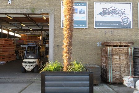 Plantenbakken van Grenen blokhutdelen